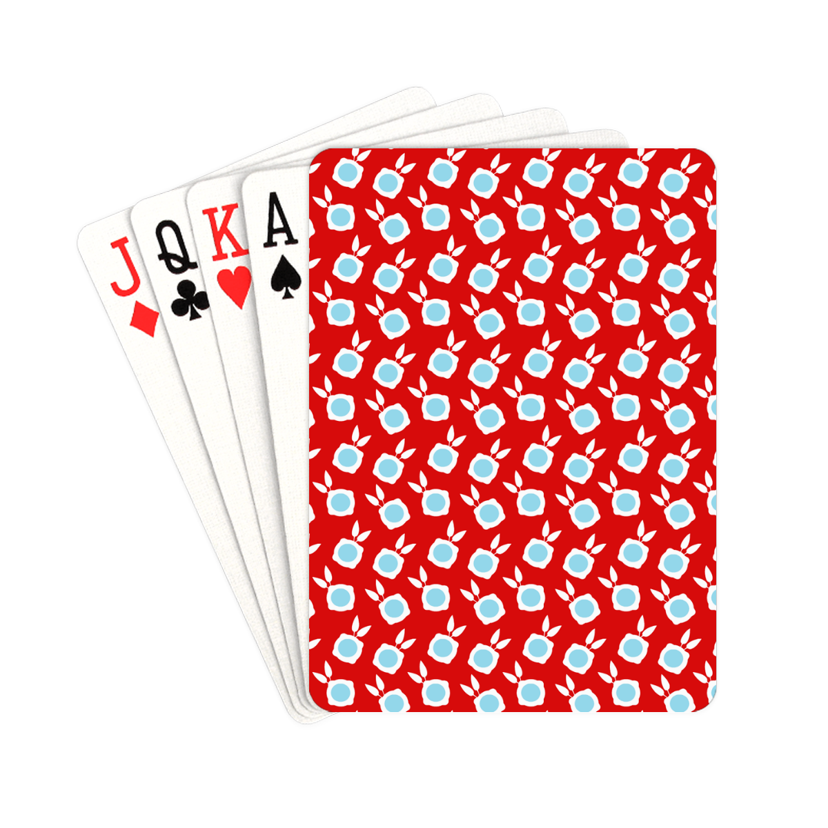 square flowers red Playing Cards 2.5"x3.5"