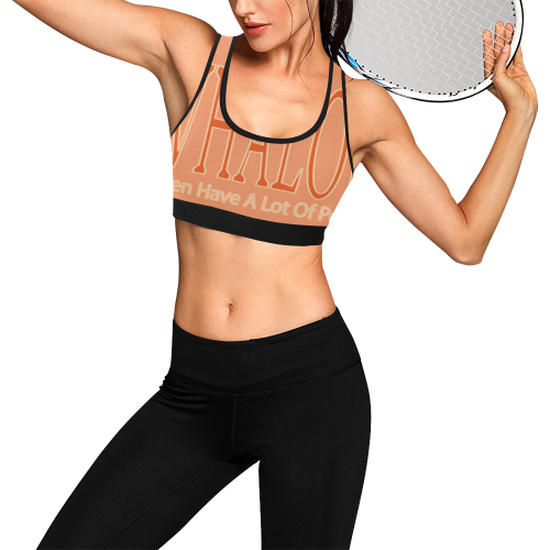 9B WHALOP Women Have A Lot Of Power Women's All Over Print Sports Bra (Model T52)