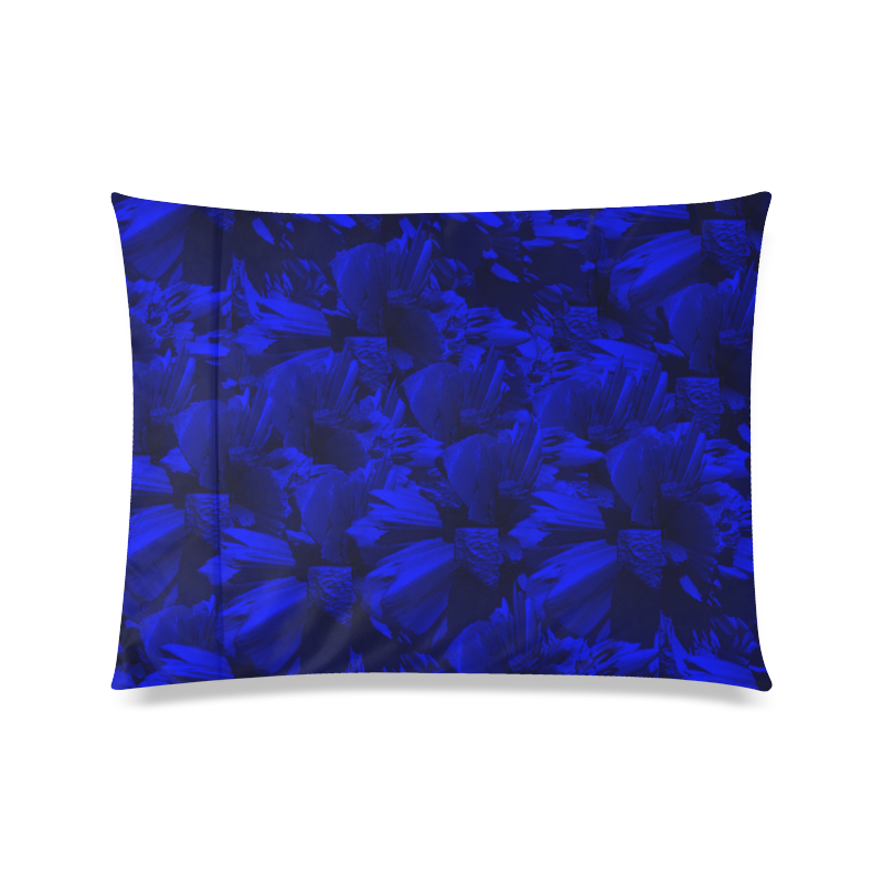 A202 Rich Blue and Black Abstract Design Custom Zippered Pillow Case 20"x26"(Twin Sides)