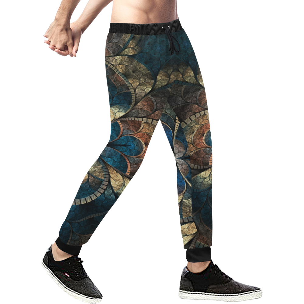 Aquatic Copper Men's All Over Print Sweatpants (Model L11)