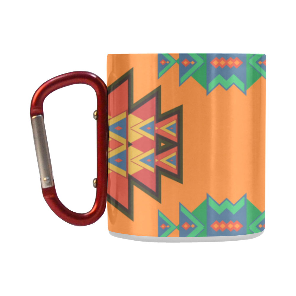 Misc shapes on an orange background Classic Insulated Mug(10.3OZ)