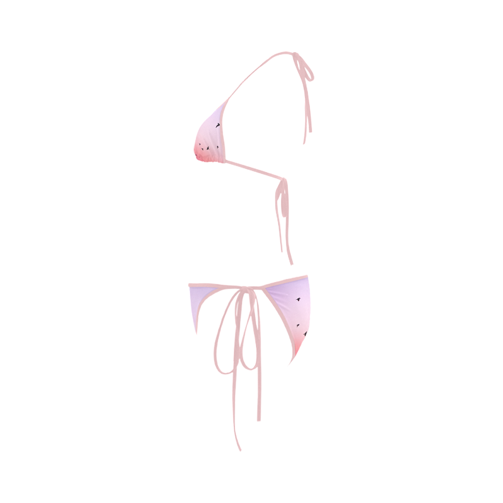 Pink Sunset Two Piece Custom Bikini Swimsuit