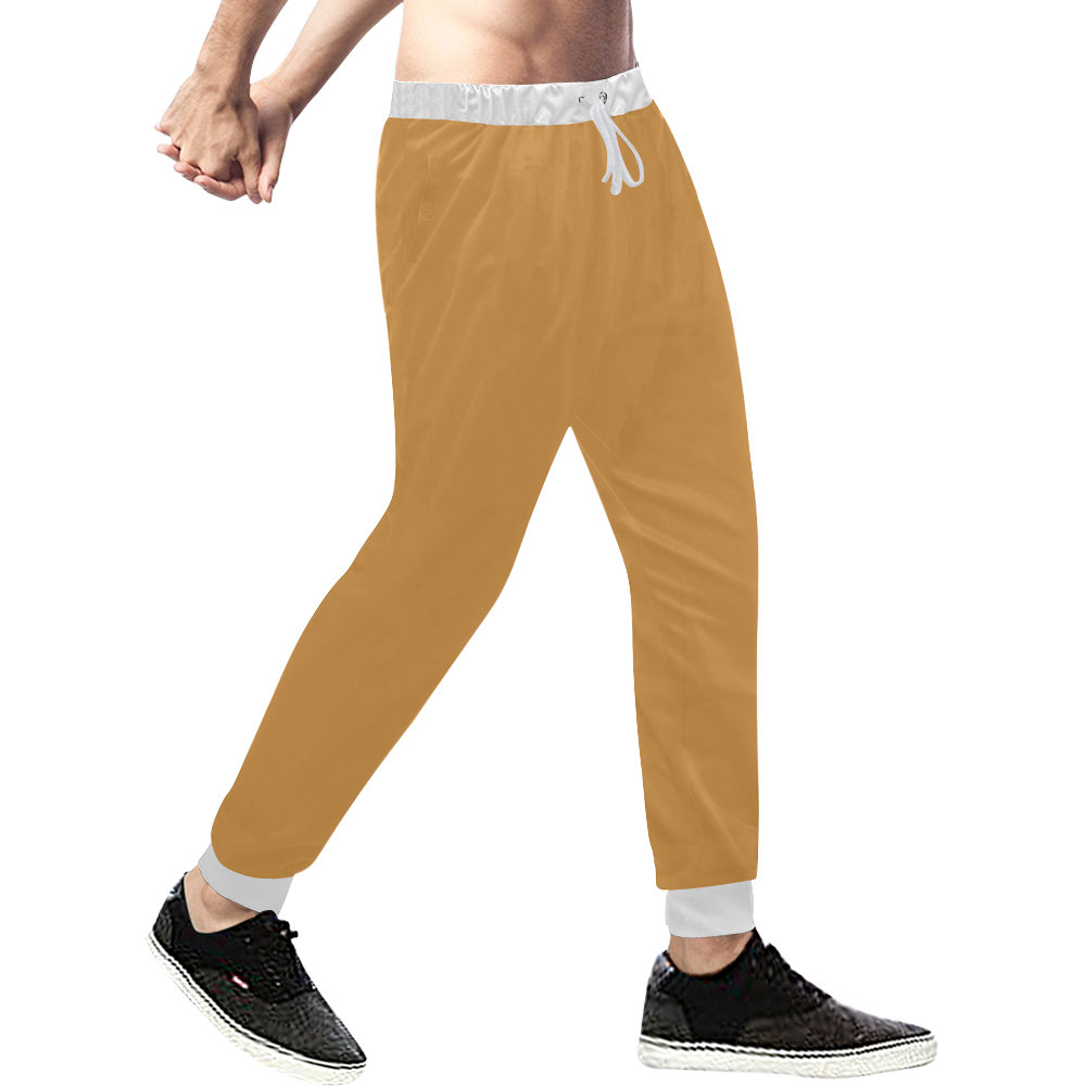 color butterscotch Men's All Over Print Sweatpants (Model L11)