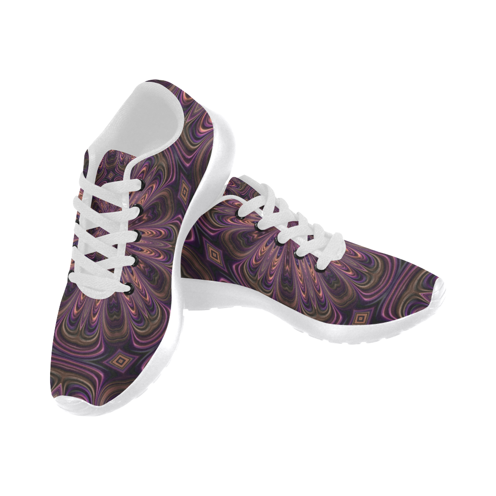 Pastel Satin Ribbons Fractal Mandala 6 Women’s Running Shoes (Model 020)