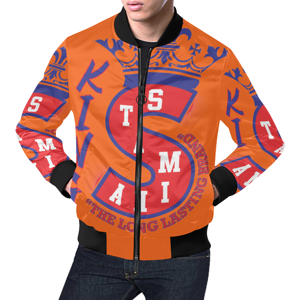 Orange KS All Over Print Bomber Jacket for Men (Model H19)