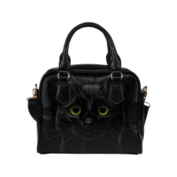 Black Cat Shoulder Handbag (Model 1634)
