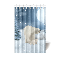 Polar bear mum with polar bear cub Shower Curtain 48"x72"
