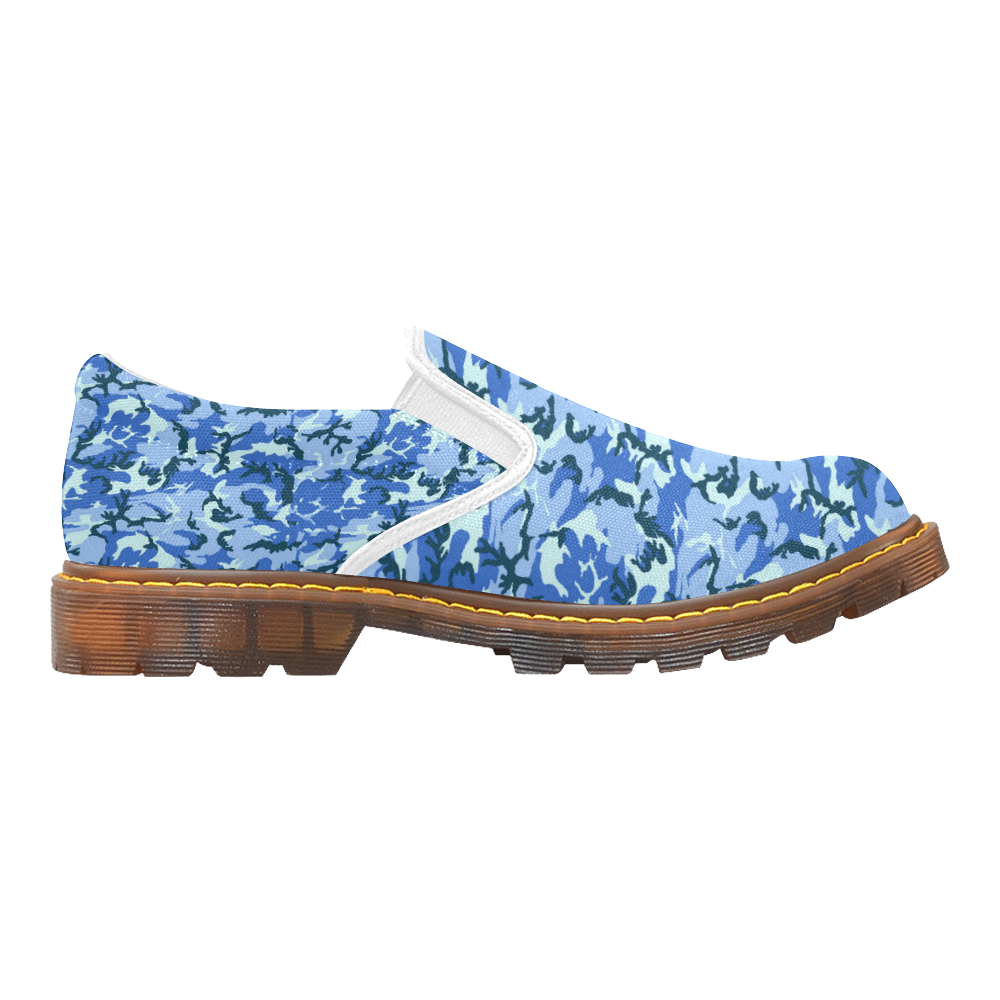 Woodland Blue Camouflage Martin Women's Slip-On Loafer (Model 12031)