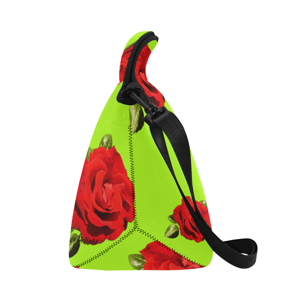 Fairlings Delight's Floral Luxury Collection- Red Rose Neoprene Lunch Bag/Large 53086a17 Neoprene Lunch Bag/Large (Model 1669)