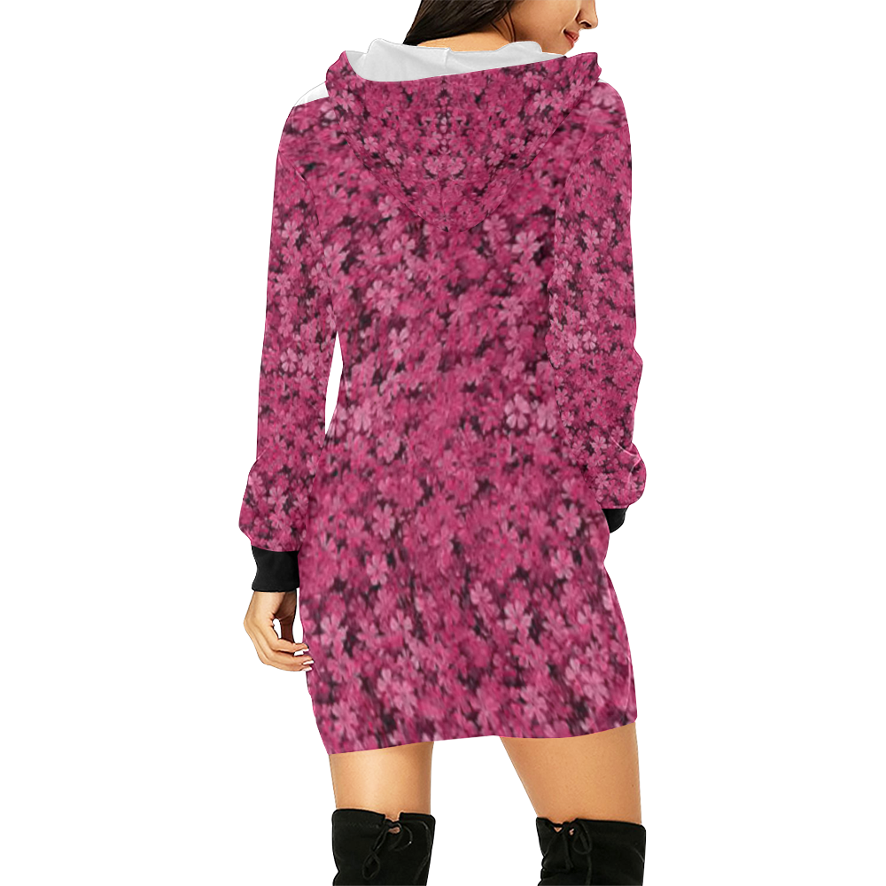 blossam flowers All Over Print Hoodie Mini Dress (Model H27)