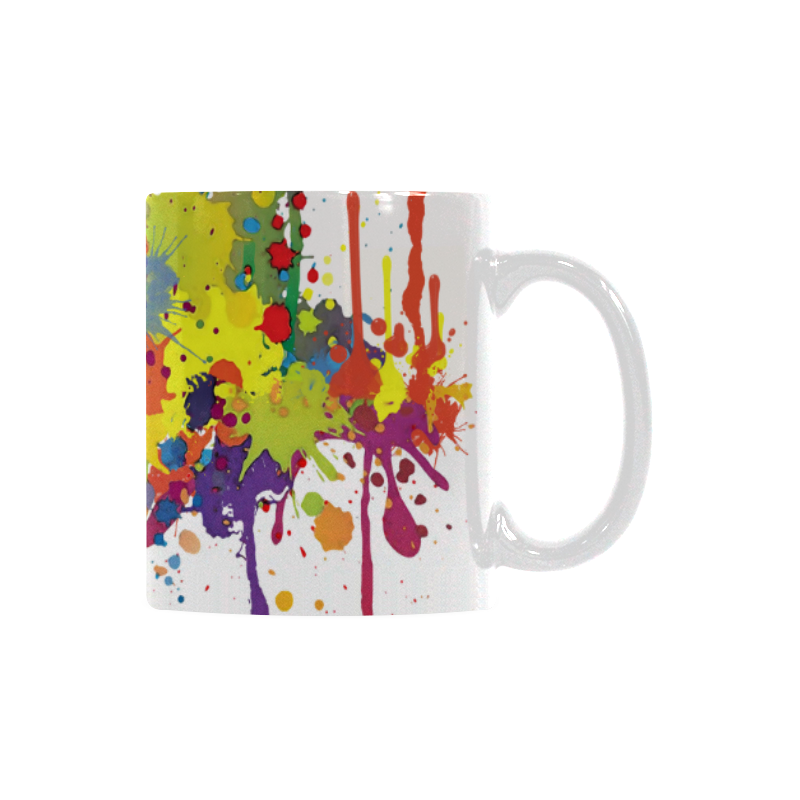 CRAZY multicolored double running SPLASHES Custom White Mug (11OZ)