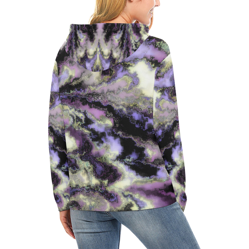Purple marble All Over Print Hoodie for Women (USA Size) (Model H13)