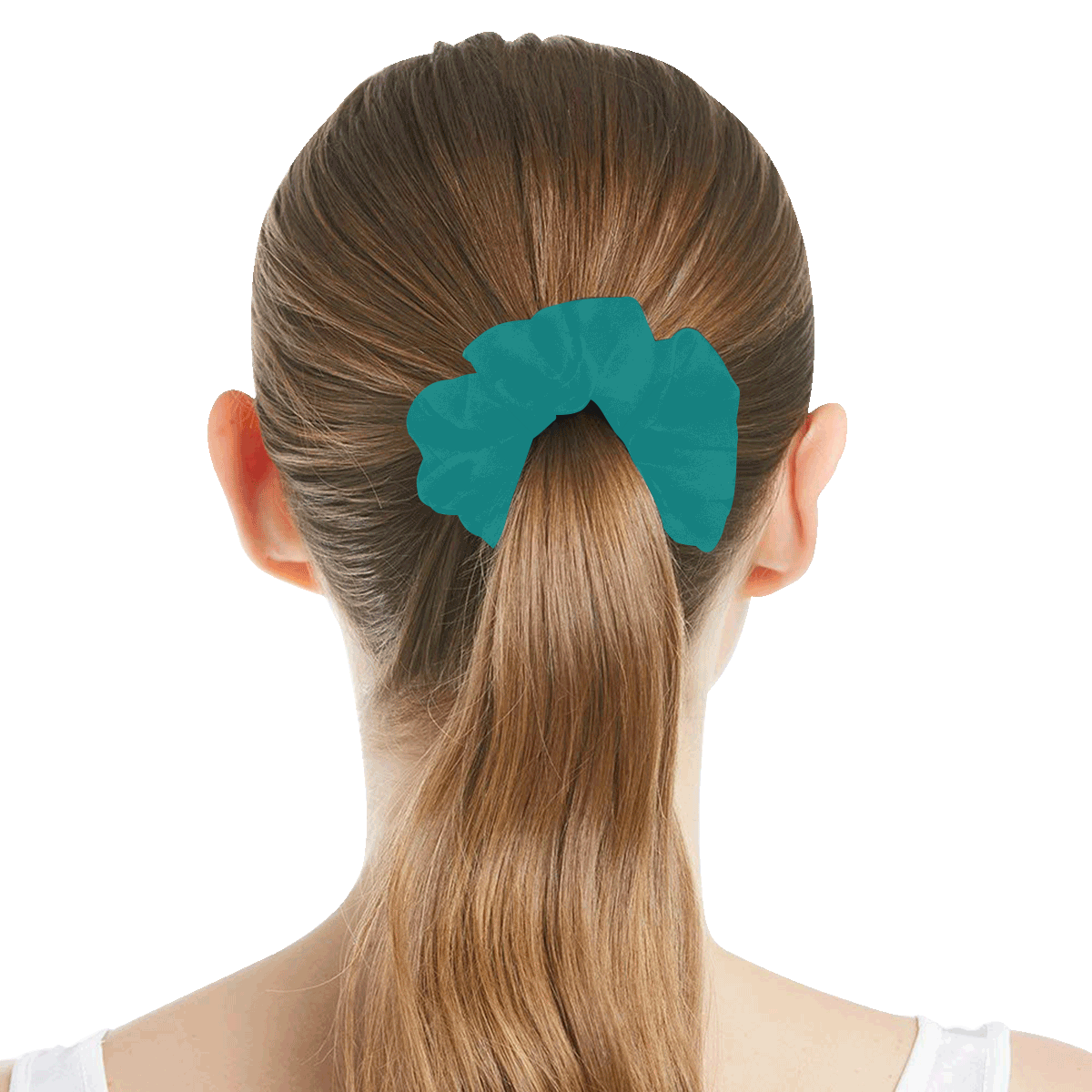 color teal All Over Print Hair Scrunchie