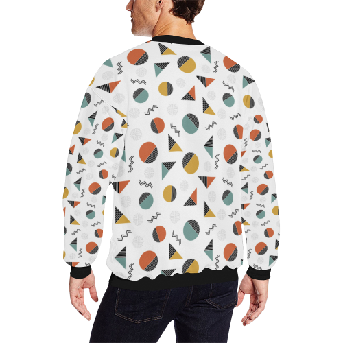 Geo Cutting Shapes All Over Print Crewneck Sweatshirt for Men/Large (Model H18)