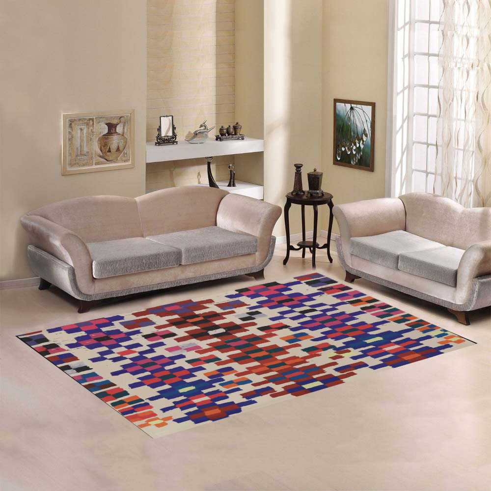 Berber rug square pattern Area Rug7'x5'