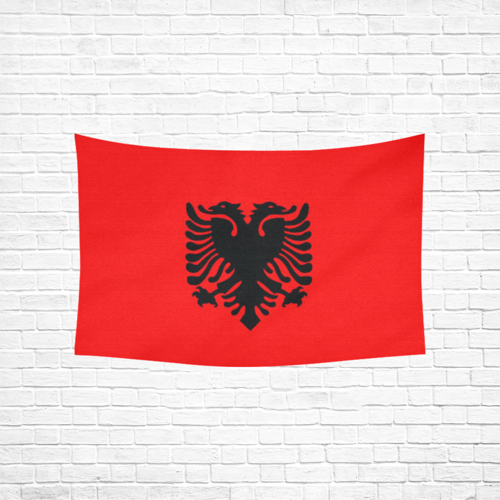 Albania World Flag Cotton Linen Wall Tapestry 60"x 40"