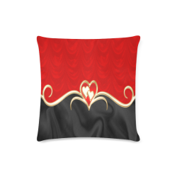 Elegant Red Black Love Custom Zippered Pillow Case 16"x16"(Twin Sides)