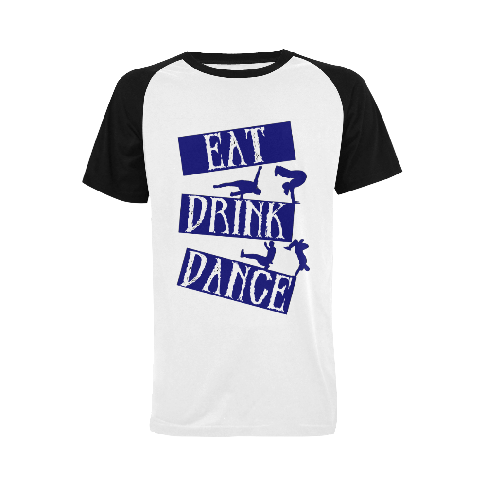 Break Dancing Blue Men's Raglan T-shirt Big Size (USA Size) (Model T11)