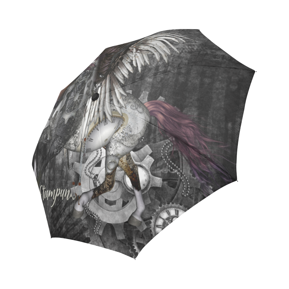 Aweswome steampunk horse with wings Auto-Foldable Umbrella (Model U04)