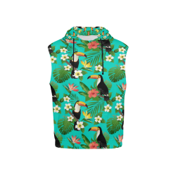 Tropical Summer Toucan Pattern All Over Print Sleeveless Hoodie for Kid (Model H15)