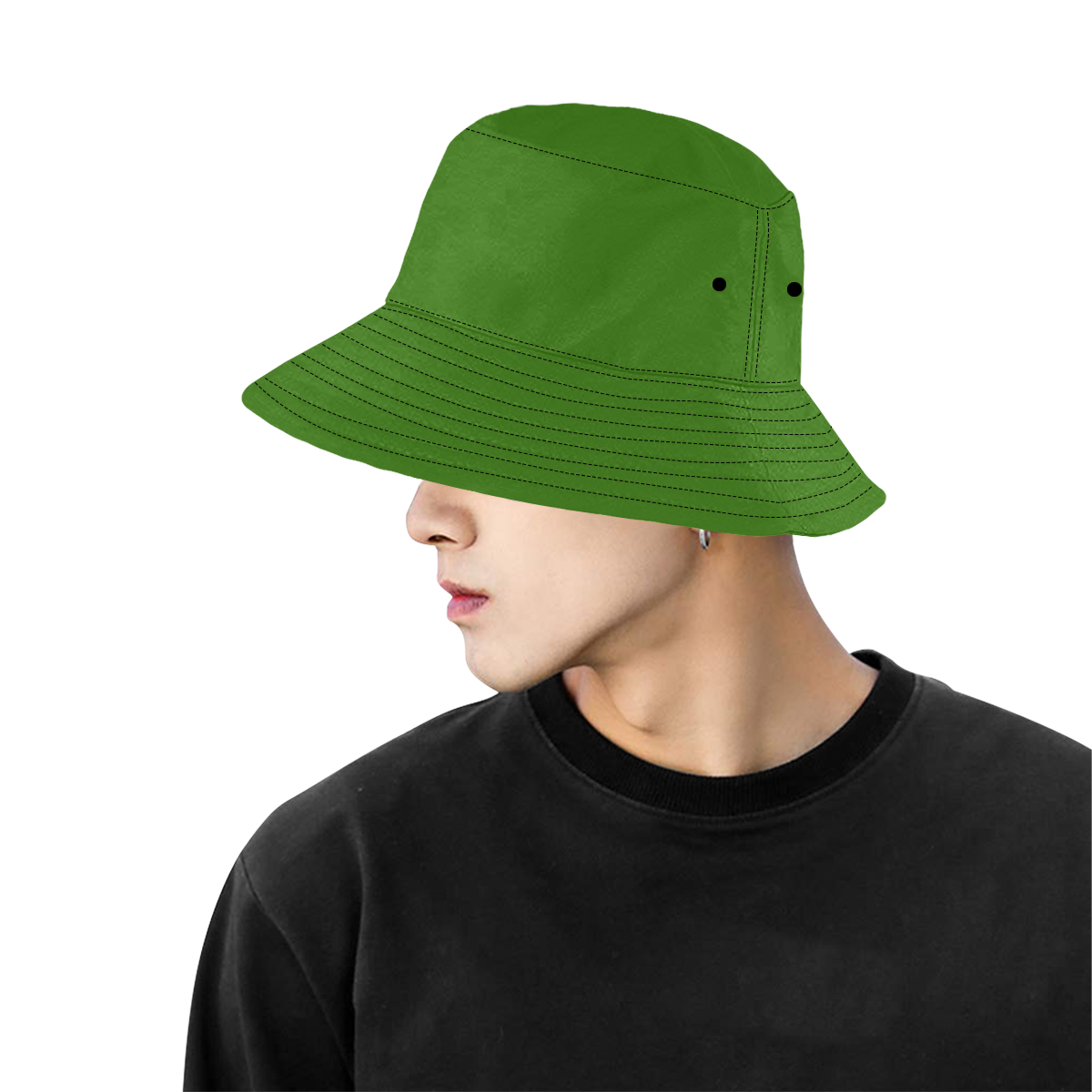 green All Over Print Bucket Hat for Men