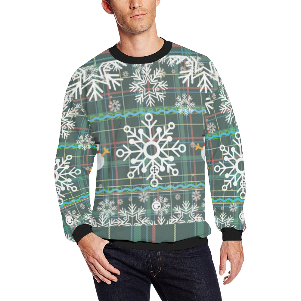 Men's ugly Christmas sweater Men's Oversized Fleece Crew Sweatshirt (Model H18)