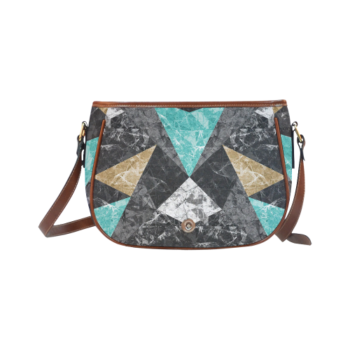 Marble Geometric Background G430 Saddle Bag/Large (Model 1649)