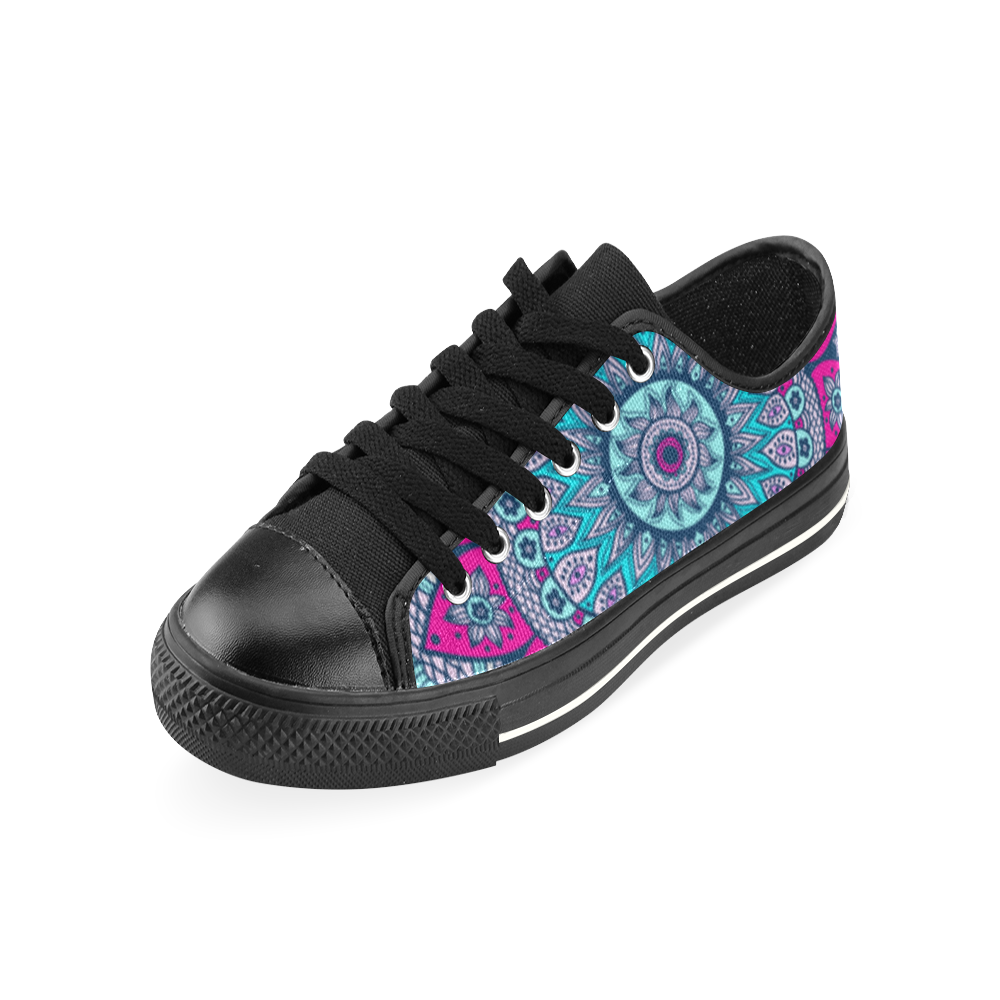 MANDALA THE UNIVERSE Low Top Canvas Shoes for Kid (Model 018)