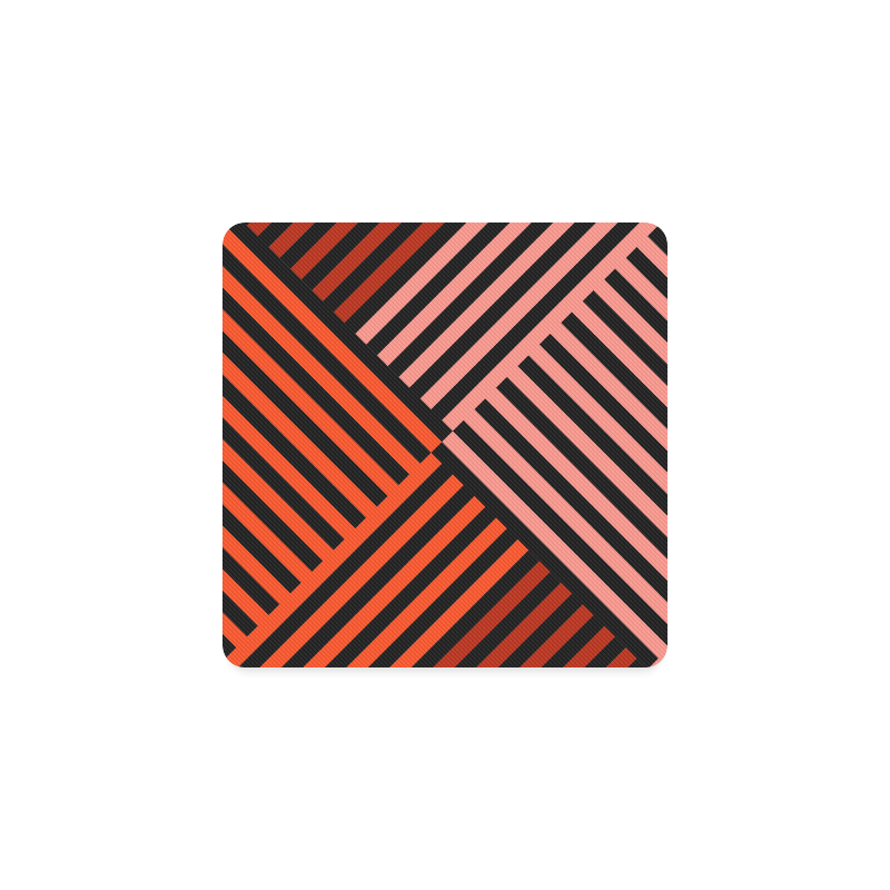 Diagonal Striped Pattern Square Coaster