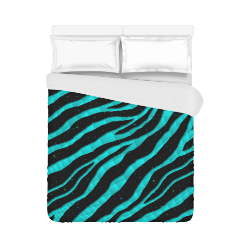 Ripped SpaceTime Stripes - Cyan Duvet Cover 86"x70" ( All-over-print)