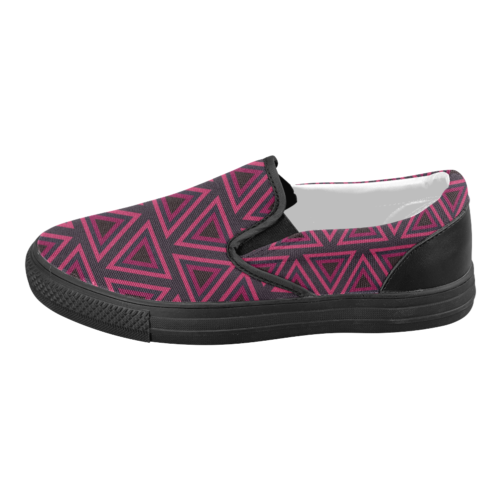 Tribal Ethnic Triangles Women's Slip-on Canvas Shoes (Model 019)