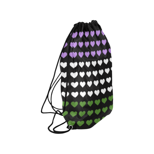 Genderqueer Pride Hearts Medium Drawstring Bag Model 1604 (Twin Sides) 13.8"(W) * 18.1"(H)