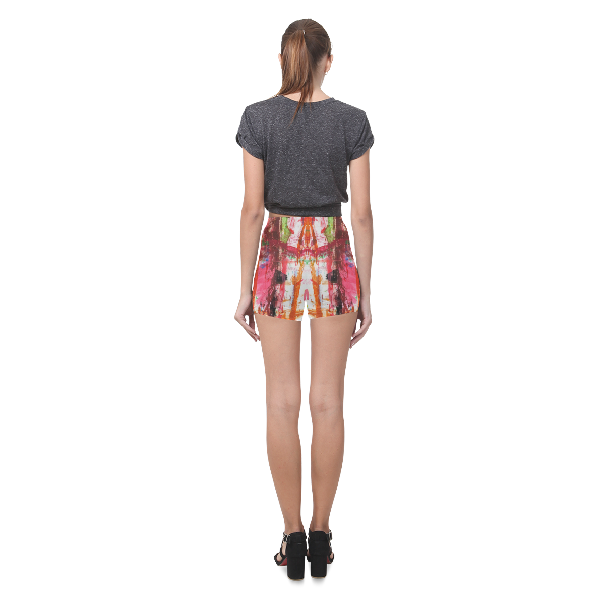 Paint on a white background Briseis Skinny Shorts (Model L04)