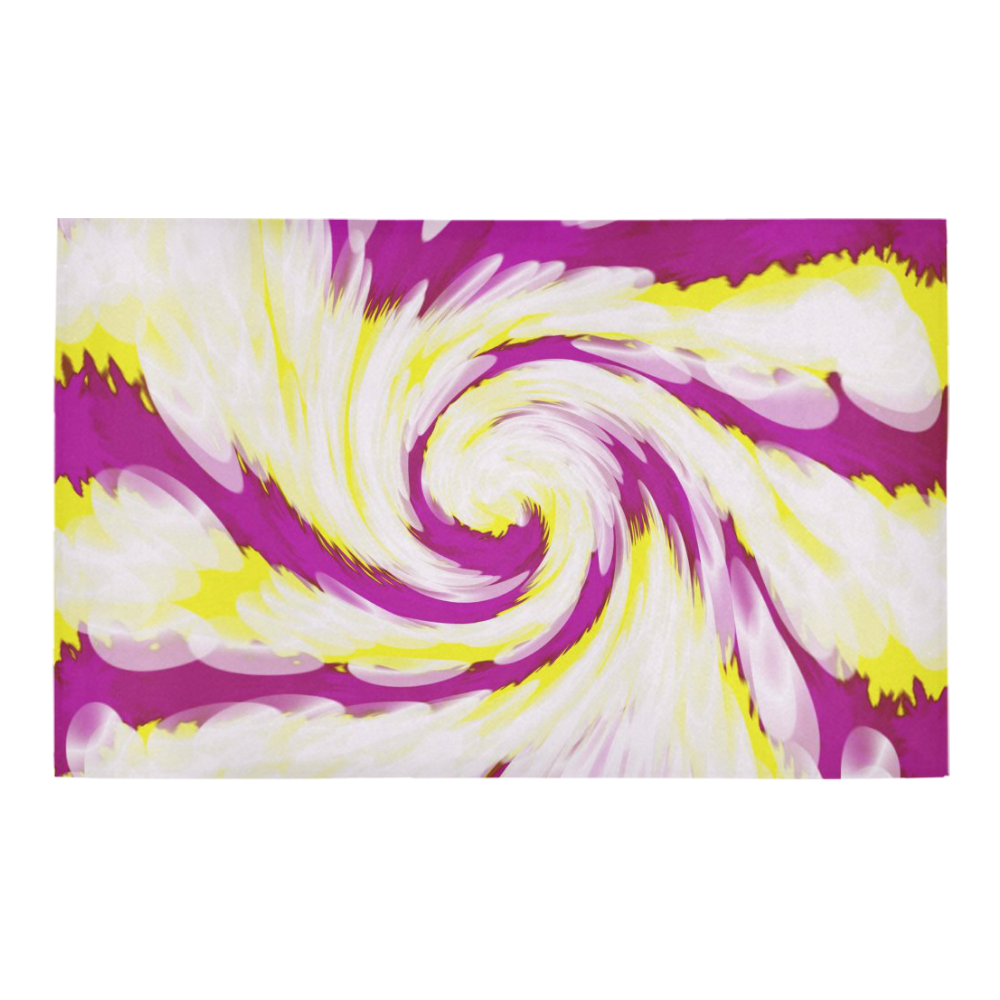 Pink Yellow Tie Dye Swirl Abstract Bath Rug 20''x 32''