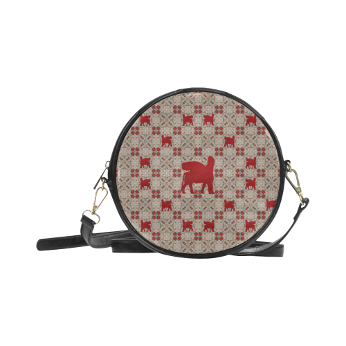 Red Lamassu Round Sling Bag (Model 1647)