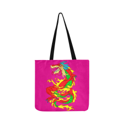 Red Chinese Dragon Pink Reusable Shopping Bag Model 1660 (Two sides)