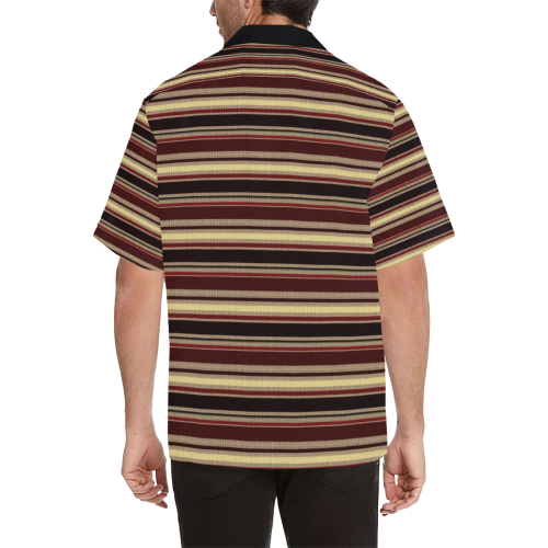 Dark textured stripes Hawaiian Shirt (Model T58)