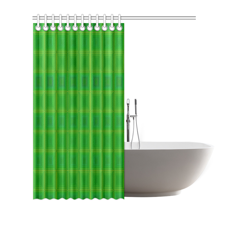 Green gold multicolored multiple squares Shower Curtain 72"x72"
