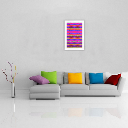 Bright Pink Purple Stripe Abstract Art Print 19‘’x28‘’