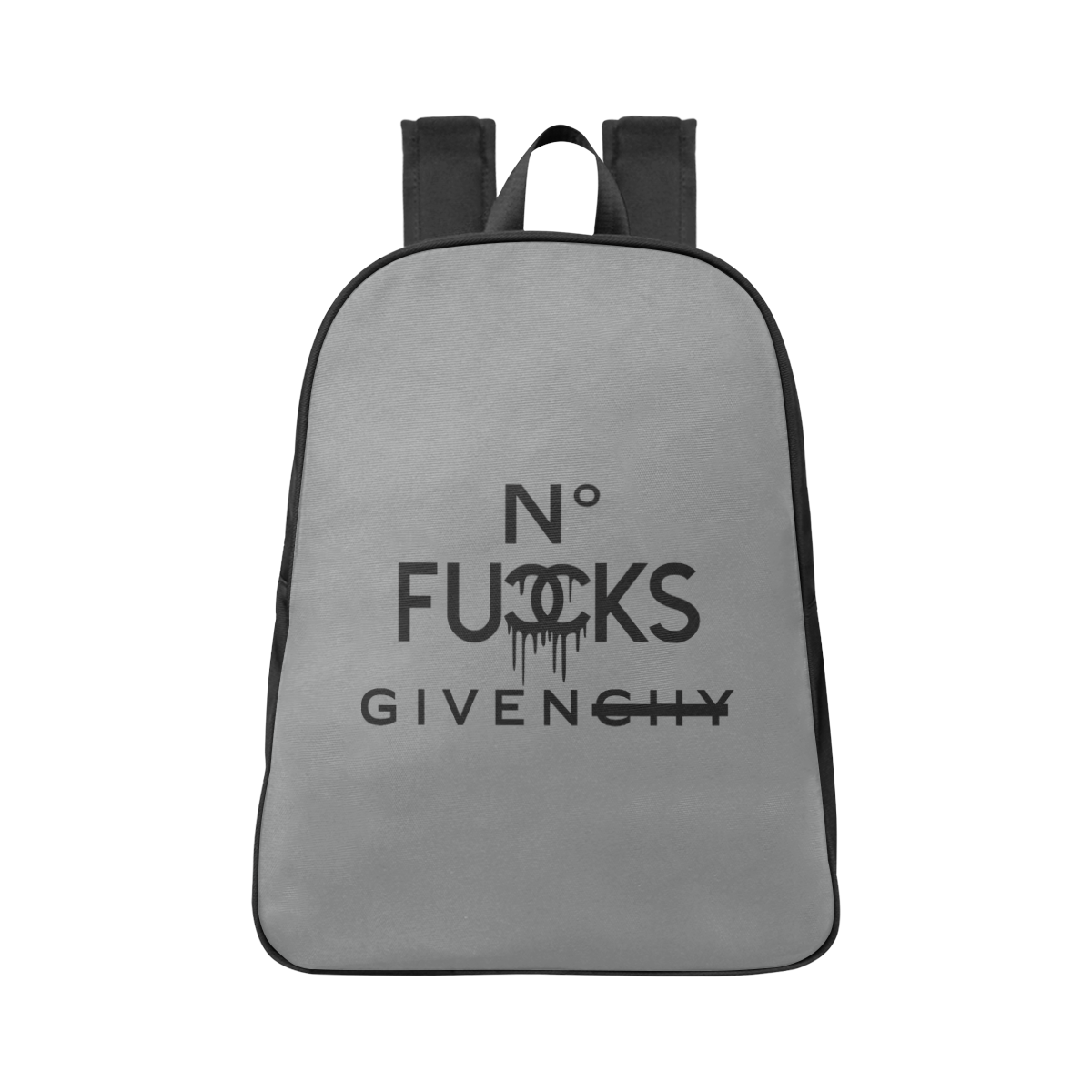 No F Given Gray Fabric School Backpack (Model 1682) (Large)