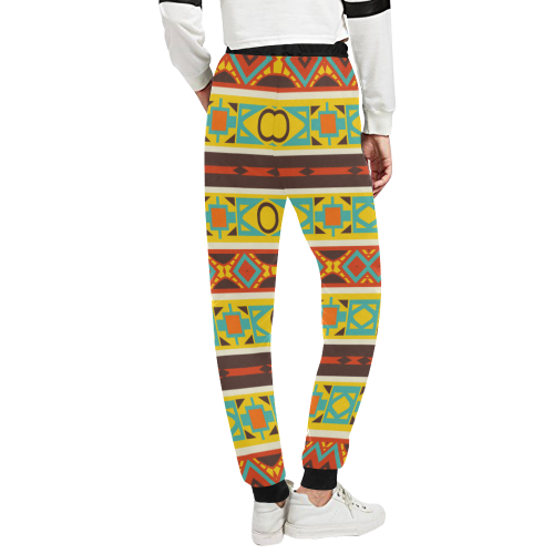 Ovals rhombus and squares Unisex All Over Print Sweatpants (Model L11)