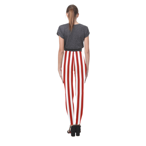 USA Patriotic Red & White Stripes Cassandra Women's Leggings (Model L01)