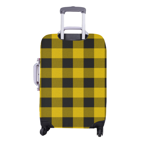 yellow  black plaid Luggage Cover/Medium 22"-25"