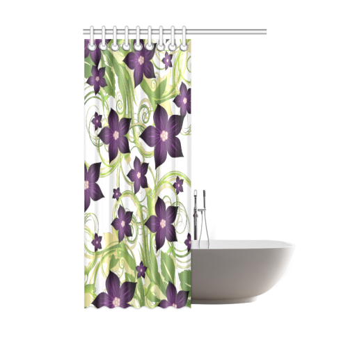Purple Floral Garden Shower Curtain 48"x72"