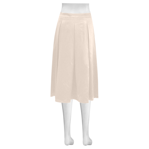 color champagne pink Mnemosyne Women's Crepe Skirt (Model D16)