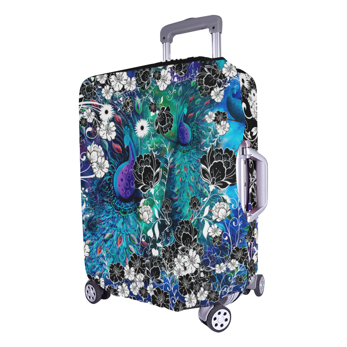 Luggage Cover Peacock Flower Juleez Luggage Cover/Large 26"-28"