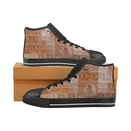 Guinea Pig Pixel Fun by JamColors Women's Classic High Top Canvas Shoes (Model 017)