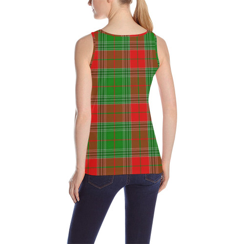 Christmas Plaid All Over Print Tank Top for Women (Model T43)