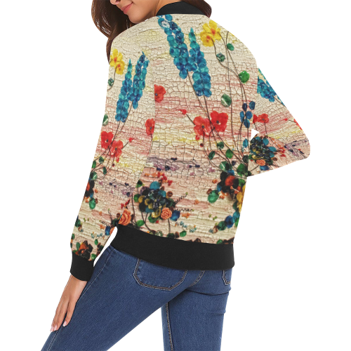 Fish Scale Art All Over Print Bomber Jacket for Women (Model H19)