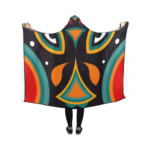 ceremonial tribal Hooded Blanket 50''x40''